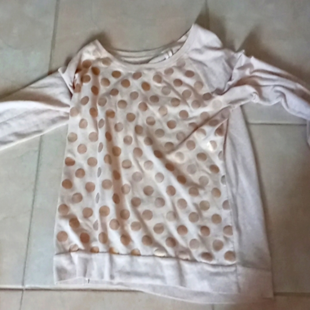 Long sleeve polka dotted shirt